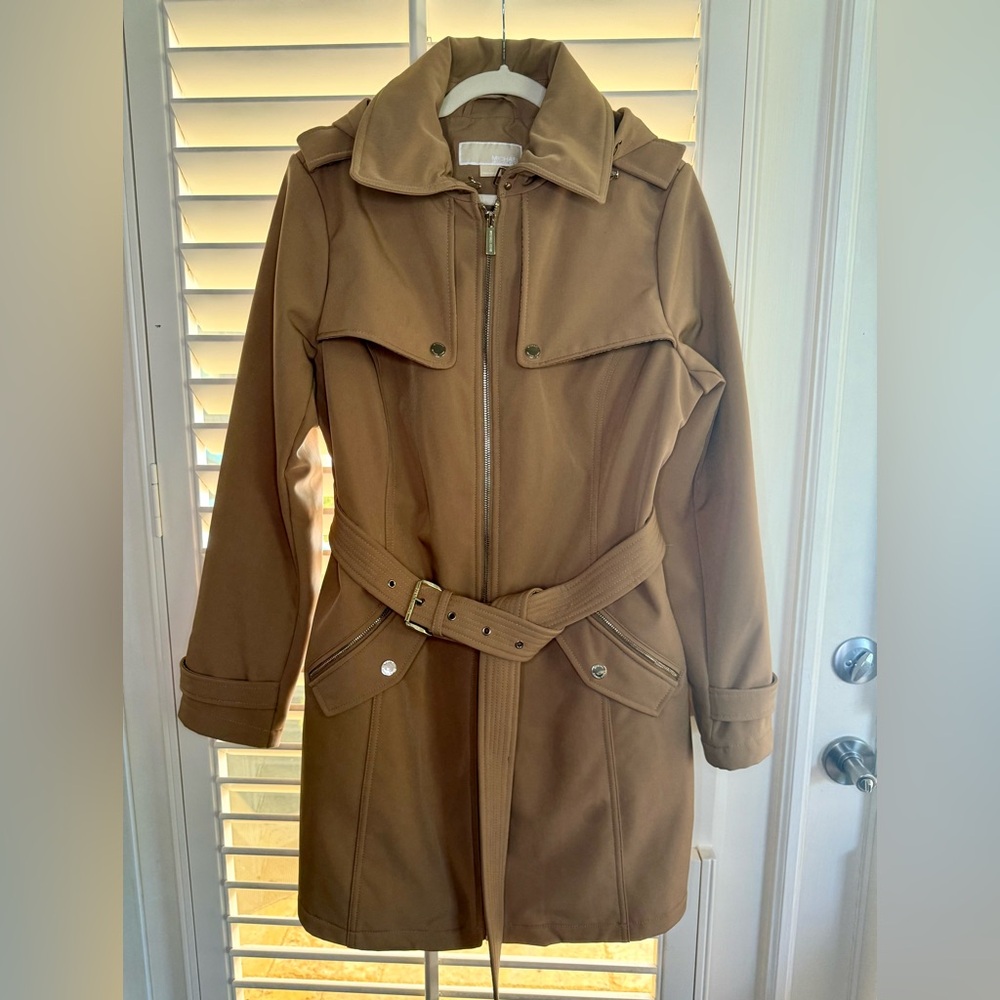 Michael Kors Belted Camel Trench Coat